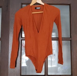 Deep V-Neck Reformation Bodysuit XS